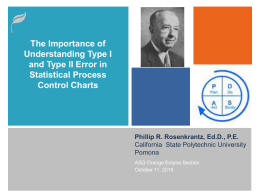 Type I and Type II error in SPC