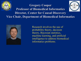 Greg Cooper - Department of Biomedical Informatics