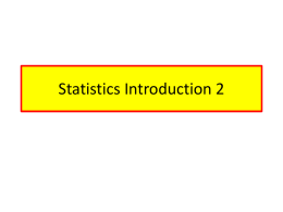 Statistics Introduction 2