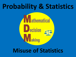 Misuse of Statistics - Lynn Public Schools