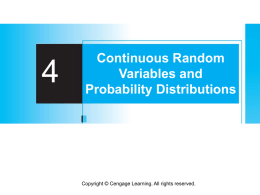Probability Distributions for Continuous Variables