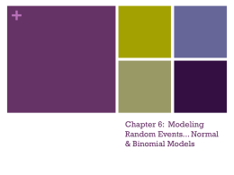 Chapter 6: Modeling Random Events... Normal