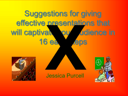 Suggestions for giving effective presentations that will