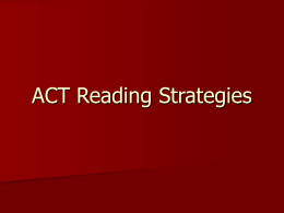 ACT Reading Strategies