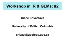 R workshop #2 - University of British Columbia