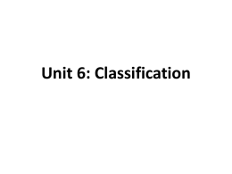 Unit 6: Classification