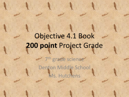 Objective 4.1 Book 200 point Project Grade