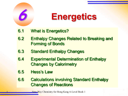 Standard enthalpy changes