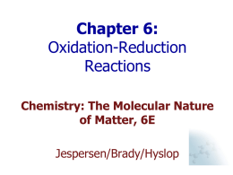 Chapter 6: Oxidation Reduction Reactions