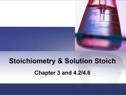 Notes -- Unit 5 -- Reactions and Stoichiometry