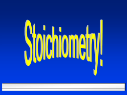 Stoichiometry - Bruder Chemistry