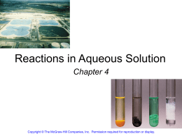 Chapter 4 - Reactions in Aqueous Solutions