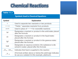 Chemical Reactionsx