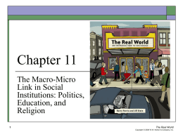 Chapter 11: The Macro-Micro Link in Social Institutions: Politics