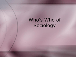 Who`s Who of Sociology