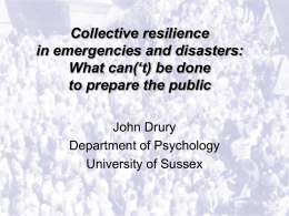 Collective resilience in emergencies and disasters