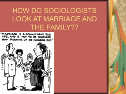 HOW DO SOCIOLOGISTS LOOK AT MARRIAGE AND