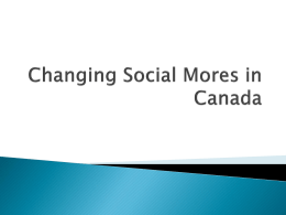 Changing Social Mores in Canada - Grand Erie District School Board