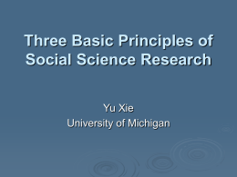 Three Basic Principles of Social Science Research
