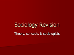 Sociology Revision - The Friary School