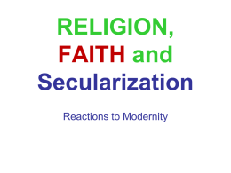 Religious Responses to Modernity: Secularization