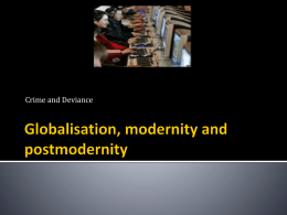Globalisation, modernity and postmodernity