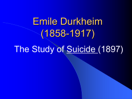 Durkheim's Study of Suicide