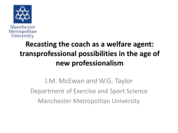 Recasting the coach as a welfare agent: transprofessional