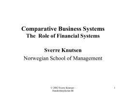 Comparative financial systems