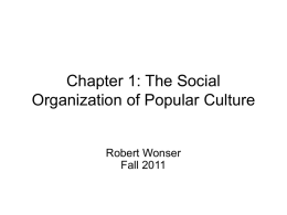 Chapter 1: The Social Organization of Popular Culture