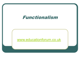 Functionalism - Education Forum