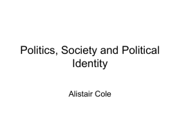 Politics, Society and Political Identity - univ