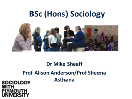BSc (Hons) Sociology - Plymouth University