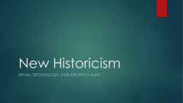 New Historicism - Dr. McGoldrick's Classes