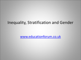 Inequality, Stratification and Gender