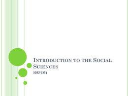 Introduction to the Social Sciences
