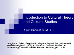 Introduction to Cultural Studies