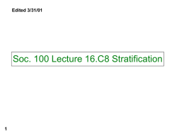 Soc 100 Lect 16.C8 Stratification