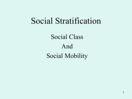 Lesson 7 - Social Stratification