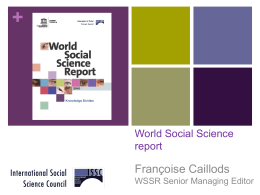 World Social Science report - European Science Foundation