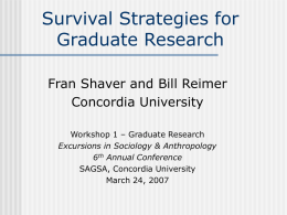 Survival Strategies for Graduate Research