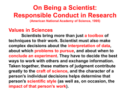On Being a Scientist: Responsible Conduct in Research (American