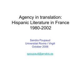 Agency in translation: Hispanic literature in France 1980-2000