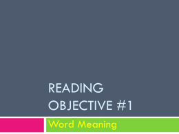 Optional: Objective 1 notes (context clues)