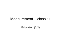 Measurement – class 11
