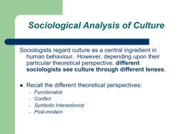 Sociological Analysis of Culture