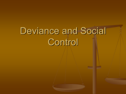Deviance and Social Control - Sign in to St. Francis Xavier Catholic