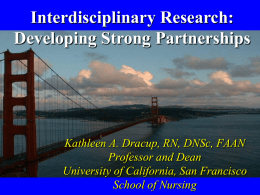 Interdisciplinary Research: Developing Strong Partnership
