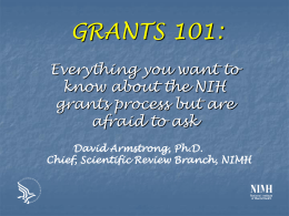 The NIH Grant Process (cont)
