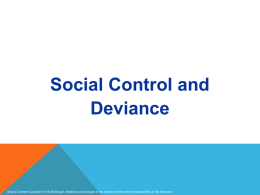 Social Control and Deviance